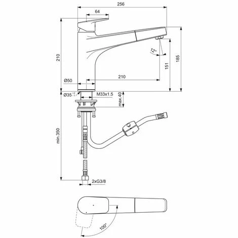 Ideal Standard Küchenarmatur Ceraplan m.h.Auslauf Ausld.210mm 1F-HB BlueStart Chrom Ideal Standard Küchenarmatur Ceraplan M.h.Auslauf Ausld.210mm 1F-HB BlueStart Chrom -Ideal Standard-shop 70148825 2