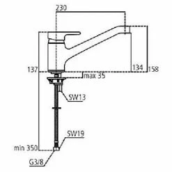 Ideal Standard Küchenarmatur Active Ausladung 230mm Chrom -Ideal Standard-shop 70148838 3