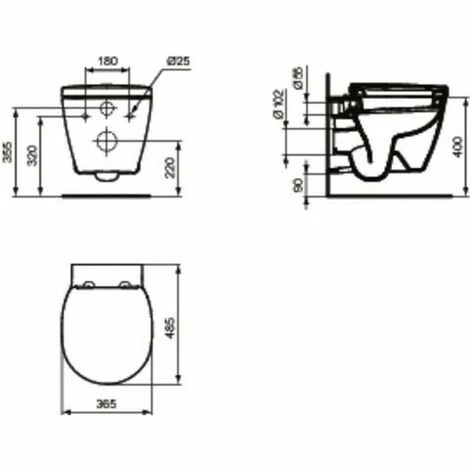 Ideal Standard hängende Sanitärkeramik Connect Space-Modell mit Soft-Close-Sitz Ideal Standard Hängende Sanitärkeramik Connect Space-Modell Mit Soft-Close-Sitz -Ideal Standard-shop 71217330 4