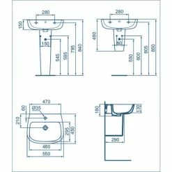 Ideal Standard Modernes Wandhängendes Waschbecken Esedra Cm 55 -Ideal Standard-shop 71304166 4