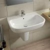 Ideal Standard Esedra 60 Cm Wandhängendes Badezimmerwaschbecken Mit Geräumiger Badewanne Mit Halbsäule