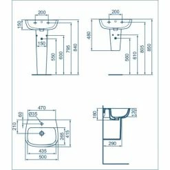 Ideal Standard Esedra 50 Cm Wandhängendes Badezimmerwaschbecken Mit Geräumiger Badewanne Mit Halbsäule 2 Ideal Standard Esedra 50 Cm Wandhängendes Badezimmerwaschbecken Mit Geräumiger Badewanne Mit Halbsäule -Ideal Standard-shop 71305278 3