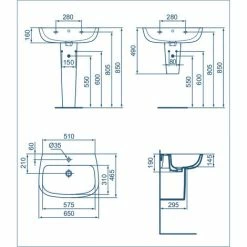 Ideal Standard Modernes Wandhängendes Waschbecken Esedra Cm 65 -Ideal Standard-shop 71305285 4