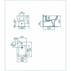 Ideal Standard Wandhängende Sanitärkeramik Mit Versetztem Ablauf Esedra Wc + Bidet + Schmaler Sitz -Ideal Standard-shop 71305332 3