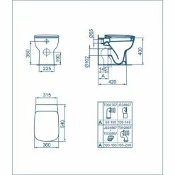 Ideal Standard Wandhängende Sanitärkeramik Mit Versetztem Ablauf Esedra Wc + Bidet + Schmaler Sitz -Ideal Standard-shop 71305332 4