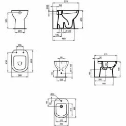 Wandmontierte Sanitärkeramik Mit Traditionellem Schließsitz Life Ideal Standard Kollektion - Bodenablauf -Ideal Standard-shop 71640755 5
