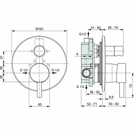 UP-Einhand-Wannenbatterie mit Ideal Standard Ceraline-Umstellung UP-Einhand-Wannenbatterie Mit Ideal Standard Ceraline-Umstellung -Ideal Standard-shop 71641176 2