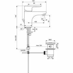 IDEAL STANDARD CeraPlan 3 Waschtischarmatur 145 Mm Mit Ablaufgarnitur - B0704AA 5 IDEAL STANDARD CeraPlan 3 Waschtischarmatur 145 Mm Mit Ablaufgarnitur - B0704AA -Ideal Standard-shop 9176914 3